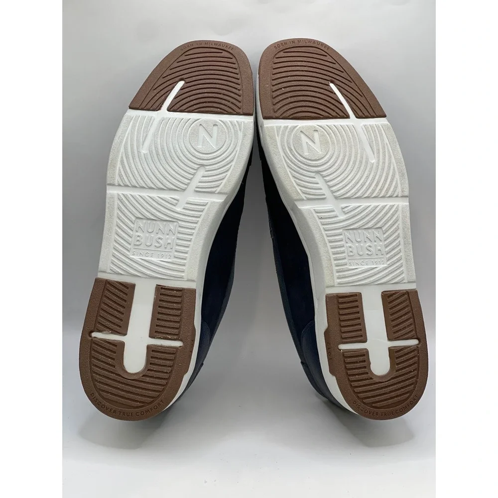 Nunn Bush Luca Moc Toe Boat Shoes Navy Multi Leather Loafers Mens 10.5